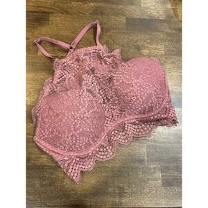 Victoria's Secret PINK Bralette Bra Lace Racerback Padded Underwire Size Small